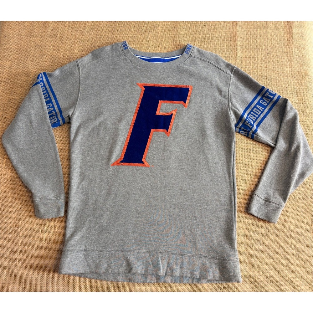 PINK Victoria's Secret Y2K Florida Gators Sequin Logo Sweatshirt Gray XS NCAA